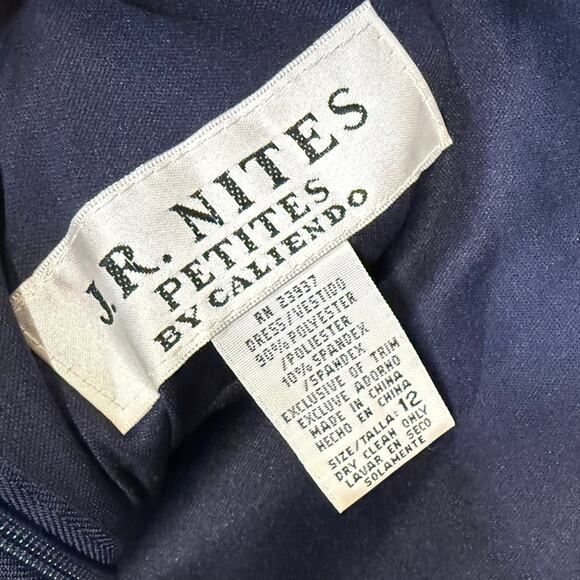 VTG JR. Nites 12P Maxi Dress Velvet‎ Dreamy Blue Sequin Formal Prom Wedding 90s - Picture 6 of 9